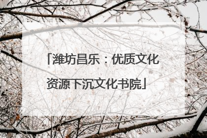 潍坊昌乐：优质文化资源下沉文化书院