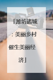 潍坊诸城：美丽乡村催生美丽经济