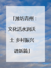 潍坊青州：文化活水润沃土 乡村振兴谱新篇