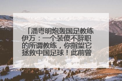潘粤明炮轰国足教练伊万：一个装傻不辞职的所谓教练，你指望它拯救中国足球！此前曾多次发文评价国足