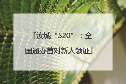 汝城“520”：全国通办首对新人领证