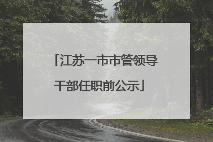江苏一市市管领导干部任职前公示
