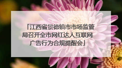 江西省景德镇市市场监管局召开全市网红达人互联网广告行为合规提醒会