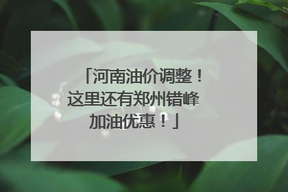 河南油价调整！这里还有郑州错峰加油优惠！