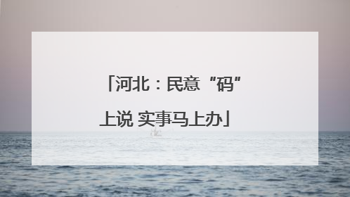 河北：民意“码”上说 实事马上办