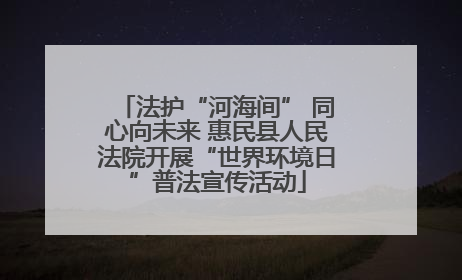 法护“河海间” 同心向未来 惠民县人民法院开展“世界环境日”普法宣传活动