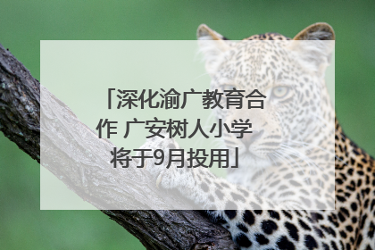 深化渝广教育合作 广安树人小学将于9月投用