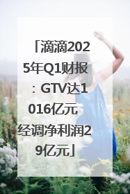 滴滴2025年Q1财报：GTV达1016亿元 经调净利润29亿元