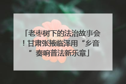 老枣树下的法治故事会！甘肃张掖临泽用“乡音”奏响普法新乐章