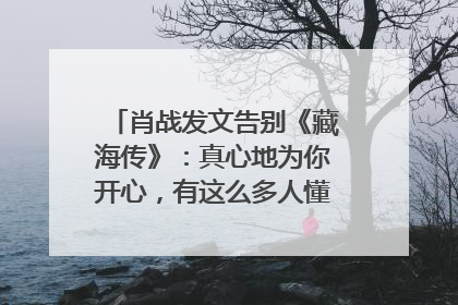 肖战发文告别《藏海传》：真心地为你开心，有这么多人懂你，导演回应“是否有第二季”