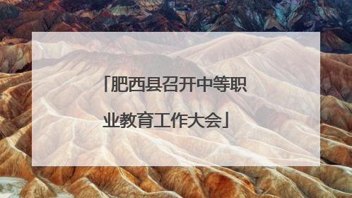 肥西县召开中等职业教育工作大会