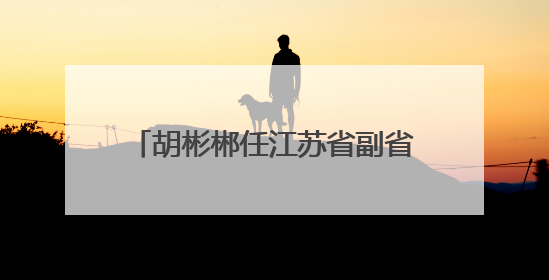 胡彬郴任江苏省副省长、省公安厅厅长