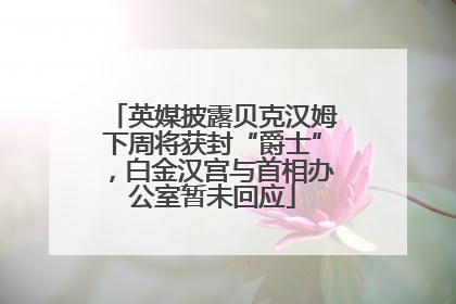 英媒披露贝克汉姆下周将获封“爵士”，白金汉宫与首相办公室暂未回应