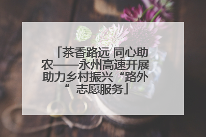 茶香路远 同心助农——永州高速开展助力乡村振兴“路外”志愿服务