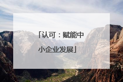 认可：赋能中小企业发展
