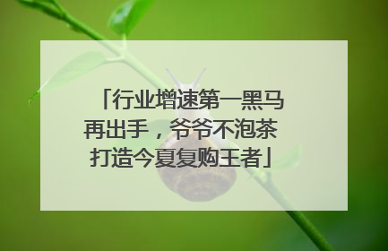 行业增速第一黑马再出手，爷爷不泡茶打造今夏复购王者