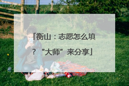 衡山：志愿怎么填？“大师”来分享