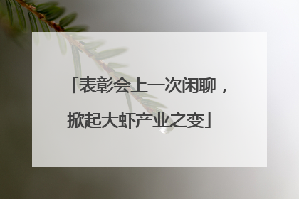 表彰会上一次闲聊，掀起大虾产业之变