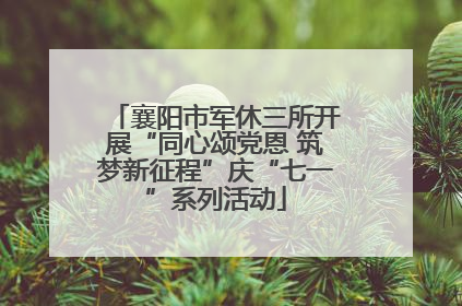 襄阳市军休三所开展“同心颂党恩 筑梦新征程”庆“七一”系列活动