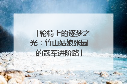 轮椅上的逐梦之光：竹山姑娘张园的冠军进阶路