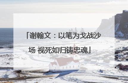 谢翰文：以笔为戈战沙场 视死如归铸忠魂
