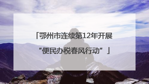 鄂州市连续第12年开展“便民办税春风行动”