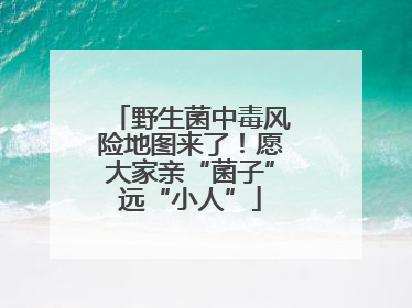 野生菌中毒风险地图来了！愿大家亲“菌子”远“小人”