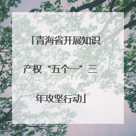 青海省开展知识产权“五个一”三年攻坚行动