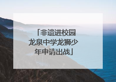 非遗进校园 龙泉中学龙狮少年申请出战