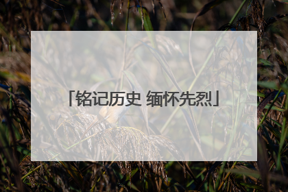 铭记历史 缅怀先烈
