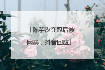 陈芋汐夺冠后被网暴，抖音回应