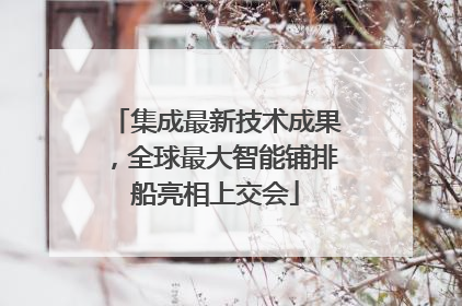 集成最新技术成果，全球最大智能铺排船亮相上交会