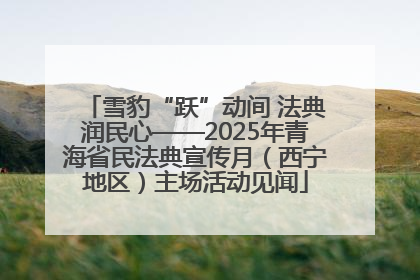 雪豹“跃”动间 法典润民心——2025年青海省民法典宣传月（西宁地区）主场活动见闻