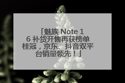 魅族 Note 16 补货开售再获榜单桂冠，京东、抖音双平台销量领先！