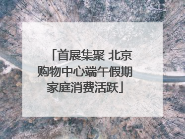 首展集聚 北京购物中心端午假期家庭消费活跃