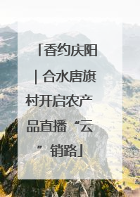 香约庆阳｜合水唐旗村开启农产品直播“云”销路