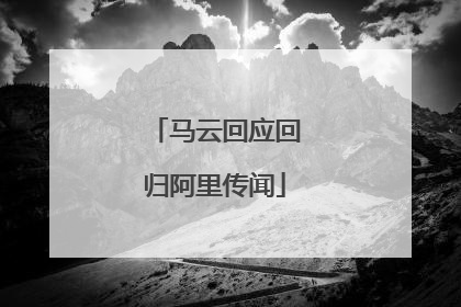 马云回应回归阿里传闻