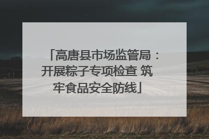 高唐县市场监管局：开展粽子专项检查 筑牢食品安全防线