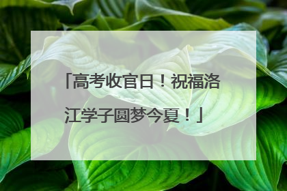 高考收官日！祝福洛江学子圆梦今夏！