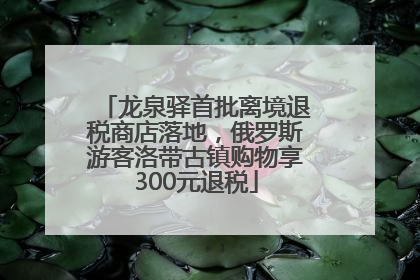 龙泉驿首批离境退税商店落地，俄罗斯游客洛带古镇购物享300元退税