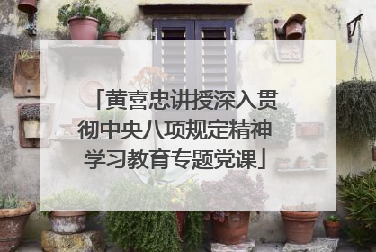 黄喜忠讲授深入贯彻中央八项规定精神学习教育专题党课
