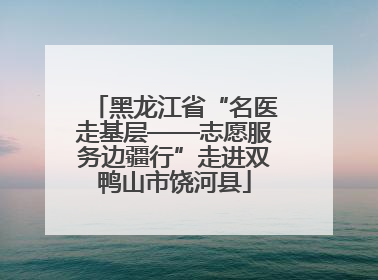 黑龙江省“名医走基层——志愿服务边疆行”走进双鸭山市饶河县