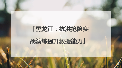 黑龙江：抗洪抢险实战演练提升救援能力