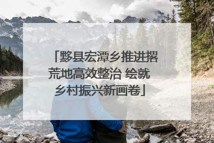 黟县宏潭乡推进撂荒地高效整治 绘就乡村振兴新画卷
