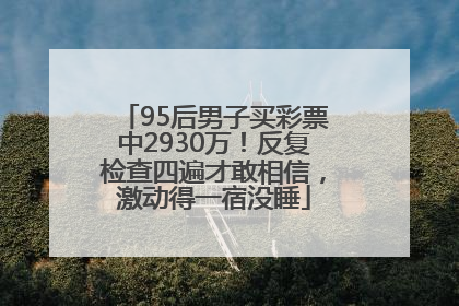 95后男子买彩票中2930万！反复检查四遍才敢相信，激动得一宿没睡